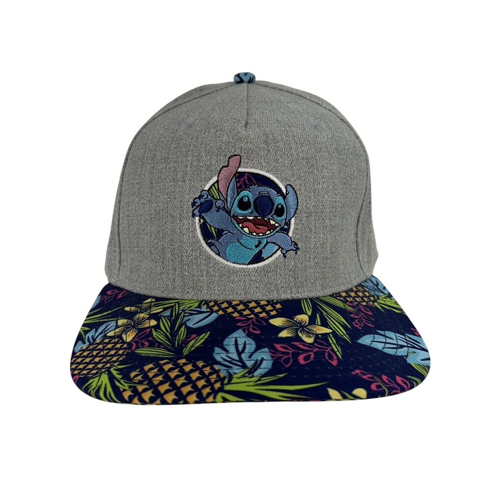 Disney Stitch Hat Cap Snap Back Pineapple Floral Ohana Embroidered Mens